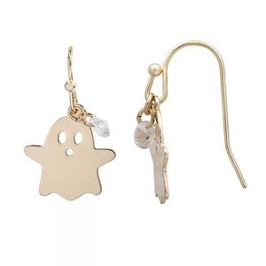 LC Lauren Conrad Gold Tone Cubic Zirconia Ghost Drop Earrings